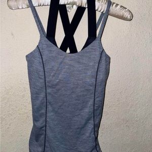 Gray Women's Cross-Back Tank Top